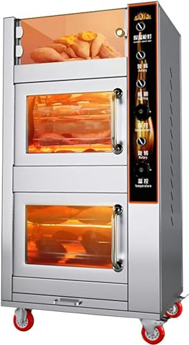 GFXYQPDNV Baked Pizza Machine, Stainless Steel Sweet Potatoes, Sweet Potato Grill, 10/20 Kg Capacity, 360 °, 2200W/4800W Rotation, 50-250 ° C L Temperature Range L
