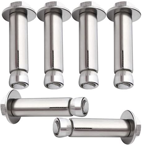 EQQHJL Beton Schrauben Expansionsbolzen, Schraube, DIY-Hardware, Expansionsbolzen, Hülsenanker, 6 Stück, Befestigungsanker, 304 Edelstahl, Externe Sechskantmutter, Expansionshülse