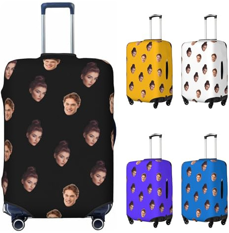 LZXSXZ Personalisierte kofferschutzhülle – Personalisierter Reisekoffer-Schutz Gestalten Sie Ihren eigenen Namen und Foto – Maßgeschneiderter elastischer Gepäckabdeckungsschutz- Doppelseitig Designs