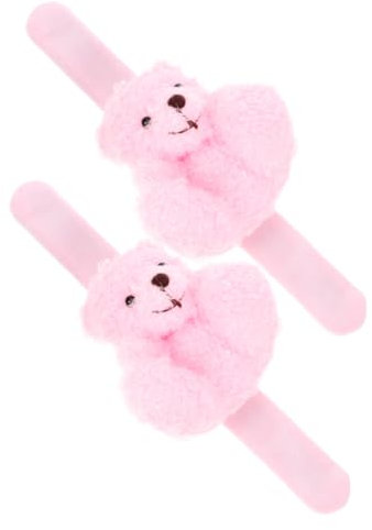 ifundom 2stücke Tier Slap Handgelenkarmband Plüsch Bär Party Dekoration Spielzeug Kuscheltier Armband Für Schulanfang Und Geburtstagsfeiern