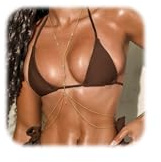 Masedy 14K Gold Sexy Body Chains for Women Necklace Layered Bikini Bra Chain Crossover Belly Chain Rhinestone Summer Chest Chain Beach Prom Nightclub Body Chain Jewelry C