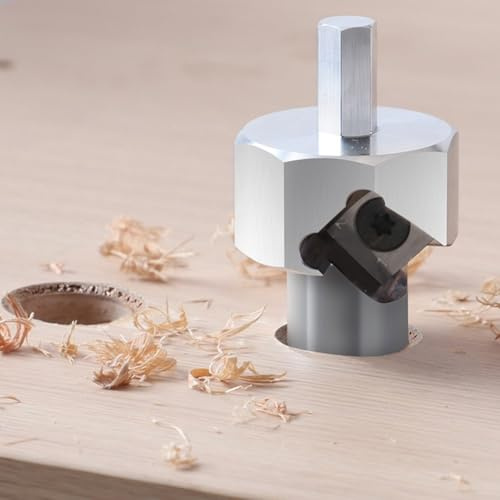 Herramienta de escariador de chaflán para carpintería, banco de aleación de aluminio, herramienta de escariador de chaflán para agujeros de perro de 20 mm para taladros eléctricos, plata