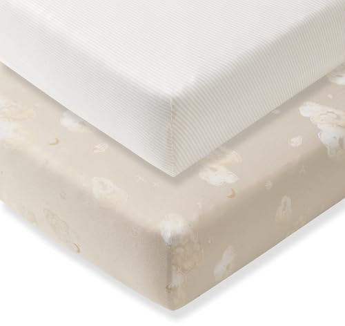 Burts Bees Spannbettlaken für Babybett, einfarbig, Bio-Baumwolle, passend für Standardbetten und Kleinkindermatratzen, Säuglings-Essentials, 71,1 x 132,2 x 14,9 cm