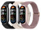 AidorMax 3 Piezas Correa Trenzada Compatible con Xiaomi Smart Band 9/Xiaomi Smart Band 8, Pulsera de Reloj de Tela Ajustable y Elástica para Mi Band 9/Mi Band 8