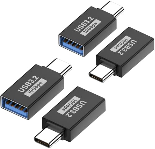 USB-C till USB-adapter (4 stycken) USB 3.2 10 Gbps USB C till USB A kvinnlig mobiltelefon OTG-adapter Thunderbolt till USB kompatibel med iPhone 16 Pro Max Samsung Galaxy MacBook Air Pro 2025 iPad Mac