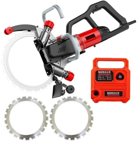 Electric Concrete Saw Brushless Circular Saw, High Power Wall Chaser with Blade for Granite and Stone Cutting, Deep Groove Slotter Cutter