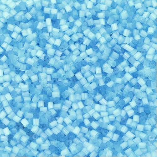 3600pcs/lot Tube Shape Cat Eye Seed Beads Glass Seed Bead Loose Bead for Jewelry Making DIY Necklace Bracelet Accessories-Aquamarine-1.8x0.5mm