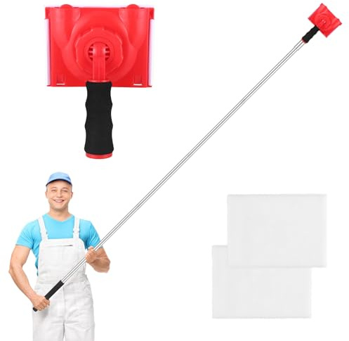 Paint Edger Tool for Walls,Paint Cutting Edge Tool,with 35-78 inch spliceable Long Pole,Edge Painting Tool with Painter's Pad Refills,Paint Edger for Wall Painting,Corner Walls & Ceilings Pad Painter