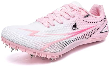sekiueo Zapatillas De Atletismo para Hombre Y Mujer Zapatillas Profesionales De Salto De Carrera Zapatillas con Clavos para Niños,Rosado,37 EU