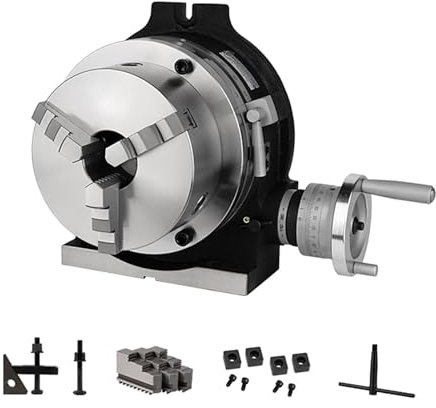 OABIWEGH 3-Jaw Semi Universal Chuck Indexing Heads 6inch Precision Rotary Indexing Head, Horizontal/Vertical Indexing Plate Rotary Table, For Milling Machines, Engraving
