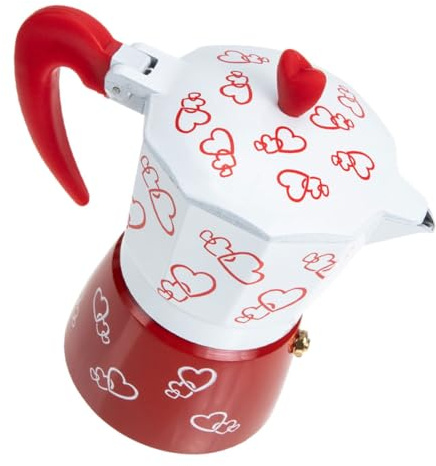 Cafetière Italienne Moka Rouge en Alliage D’aluminium Filtre Intégré | Brevetage Rapide, Goût Préservé, Format Léger, Usage Maison ou Restaurant, Forme Unique