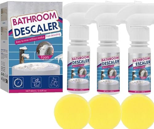 Bathroom Descaler, Bathroom Descaler Schaum, Multifunktional Duschkabinenreiniger Kalkentferner Dusche Stark, adezimmer-Entkalker-Spray, Allzweck-Reinigungsschaumspray, für Badezimmer (3PC)