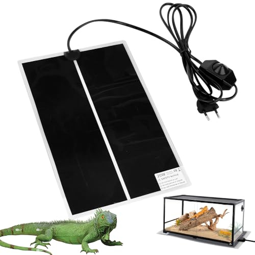 IWILCS Tappetino per Rettili, 20W Tappeto Riscaldante per Rettili, 42X28CM Tappetino Riscaldante Rettili Regolabile, con Controllo della Temperatura, per Rettili Tartaruga, Lucertola, Geco, Ragno