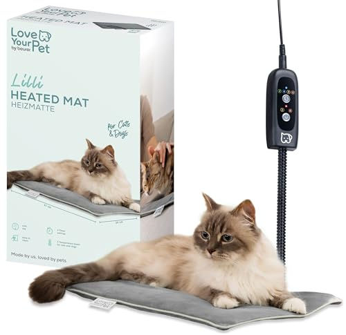 Beurer Love Your Pet Tappetino riscaldante Lilli per Cani e Gatti, taglia S, con Timer, termoforo piccolo per animali domestici, lavabile a 30 °C, resistente ai graffi e impermeabile, 41 x 34 cm