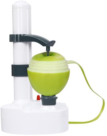 Automatic Potato Peeler Electric Peeler – 3 Blade Slicer, Fruit/Vegetable Cutter Electric Apple Fruit Peeler Powered by 4 AA Batteries (Not Included) or 6V Adapter Charger (Included)