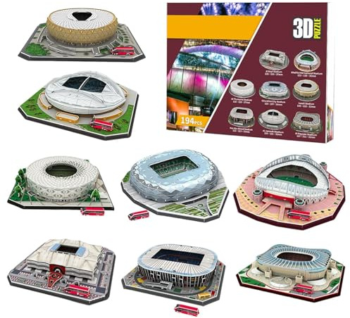 3D-Puzzle Fußballstadion – Stereoskopisches Puzzle-Spielzeug | Lernmodellbausatz, einfach zusammenzubauendes Puzzle für Kinder, Mädchen, Fußballfans, Männer und Frauen, Sportgeschenk
