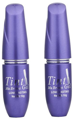 Kit de tinte para cejas, paquete de 2, gel de tatuaje para cejas resistente al agua, para color natural semipermanente, fácil aplicación y a prueba de manchas, marrón claro