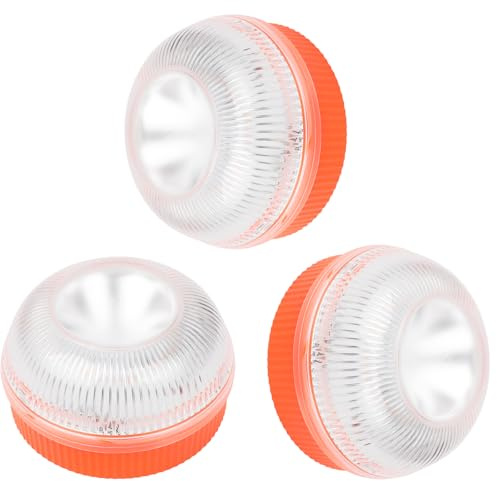 Yinaolan 3x luz de advertencia V16 LED magnética de emergencia de alta luminosidad alimentada por batería (batería no incluida) con 5 modos de flash para la señalización en situaciones de tráfico para