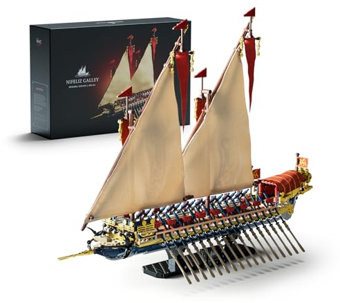 Nifeliz Kit de Construcción de Barco Velero Galera para Adultos, Modelo de Nave Insignia Estilo Galeaza para Exhibición y Colección, Regalo para Entusiastas de los Barcos (1.536 Piezas, NF10338)