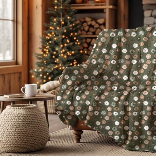 Generico Plaid in Lana Cotta 150×170 cm Margherite Muschio – Made in Italy