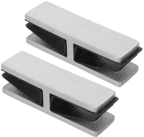 Kisangel 2pcs 180° Glass Railing Clamps for 10-12mm Panels – Stainless Steel Glass Panel Clips for Deck Railing, Balcony Balustrade, Indoor Outdoor Fence Fixing