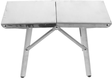 UTHCLO Sgabello Pieghevole da Campeggio in Acciaio Inox, Sgabello Leggero Portatile senza Schienale, Seduta Compatta per Esterni e Viaggi Capacità di Carico 100 Kg