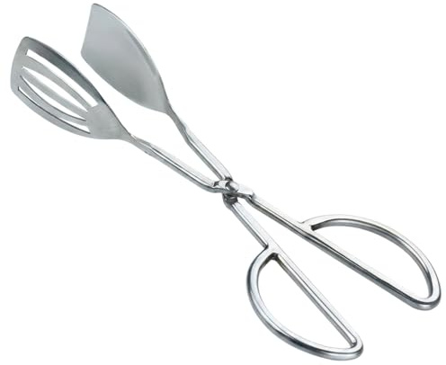 Salad Tongs, Salad Tongs for Home Kitchen and Outdoor Barbecue, Serving Tongs with Water Drainage and Oil Filtering, Stainless Steel Kitchen Tongs with Hanging Design for Easy Storage