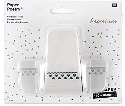 Rico Design Perforatrice de Bordure Coeurs, métal, Beige