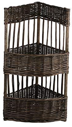 e-wicker24 Chariot, huche à pain, présentoir pour baguettes ou pain long,corbeille baguette en osier-triangle