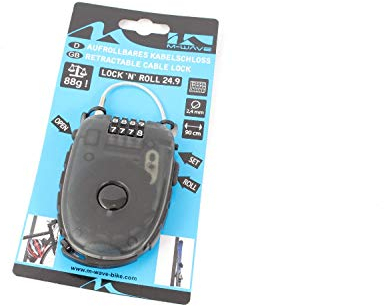 KHE M-Wave BMX Fahrrad Zahlen-Kabelschloss Aufrollbar Kabellänge 90cm nur 88g