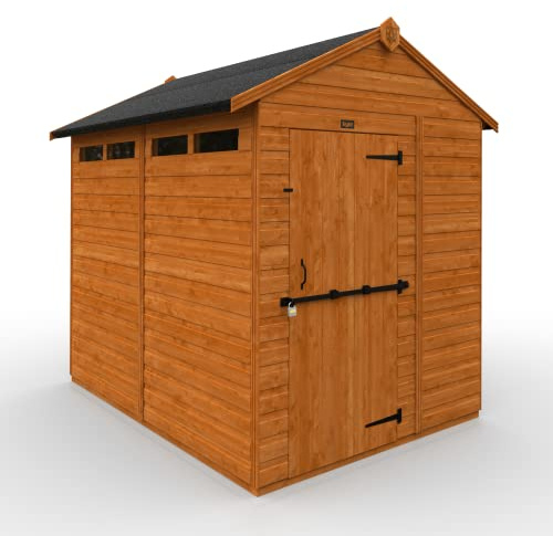 TigerFlex Shiplap Security Shed Apex Roof Burnt Orange 8 x 6 ft Garden Storage Shed