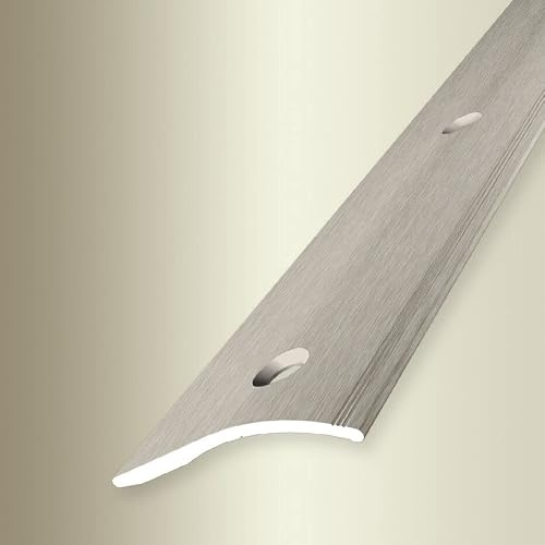 PROVISTON | Anpassungsprofil | Breite: 40 mm | Höhe: 0-18 mm | Länge: 1000 mm | Aluminium eloxiert | Rampe | Platinium Fein Geschliffen | Versenkt Gebohrt