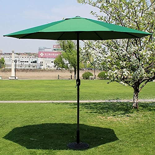 CHEMYO Parasol de Jardin Parapluie d'extérieur Marché Patio Jardin Pelouse Table Soleil Auvent Poteau de Fer Parapluie Protection UV 270 cm * 250 cm, sans Base (Vert)