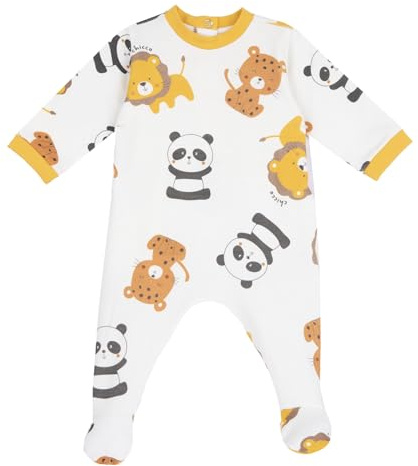 Chicco Tutina Con Apertura A Patello, Pigiamino per bambino e neonato Unisex - Bimbi 0-24, Bianco (3), 6 mesi, Designed in Italy