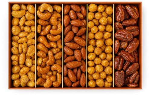 Nuts Pick Honey Nuts Gift Box - Luxurious Snacks Gift Set - Nuts Gift Set, Honey Roasted Pecans, Cashews, Almonds, Peanuts & Hazelnuts