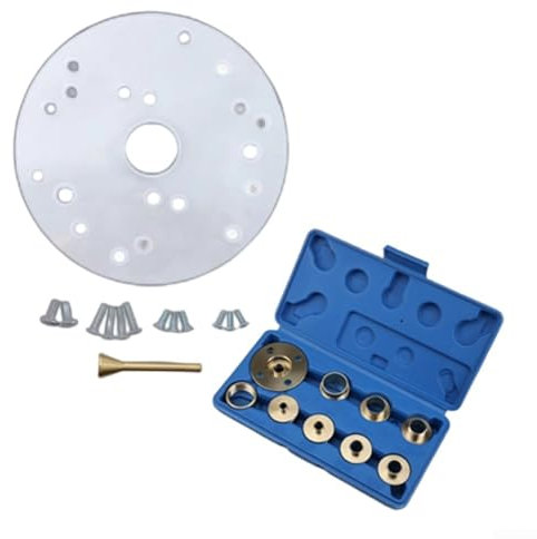 Zilimontt Professional Router Base Plate Set 10 Brass Guide Bushings With Centering Pin For Woodworking Power Tools