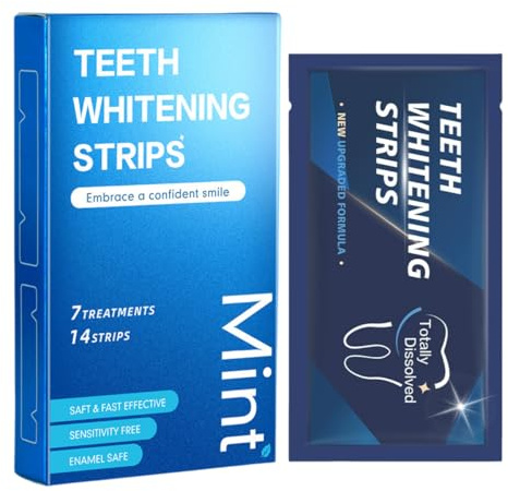 Shynova Bande Dentaire Blanchissante - Kit Blanchiment Des Dents 14 Bandes Pour Dents Blanches À Domicile, Whitening Strips Anti-Taches Café Thé Tabac, Pour Femmes Et Hommes