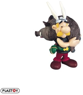 Plastoy Asterix Figur Asterix mit einem Wildschwein - PVC - 6 cm