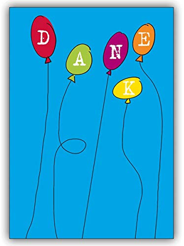 Kartenkaufrausch Helga Bühler Im 5er Set: Fröhliche Dankeskarte. Verschicken Sie einen bunten Strauß an Dankes Luftballons.
