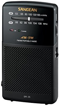 Sangean SR-35 AM/FM Analog Pocket Radio with Built-in Speaker, Black