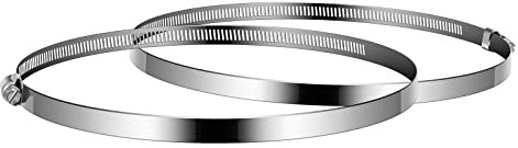 VIVOSUN Stainless Steel Air Ducting Clamps, 4/6/8/12 Inch Adjustable Hose Clamps with Worm Drive for Ducting, Heating, Cooling, Exhaust, and Ventilation (Pack of 2)