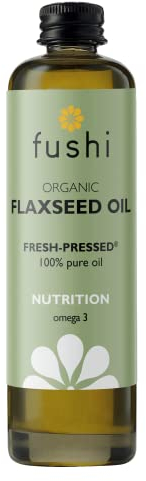 Fushi Organic Flax Seed Oil 100ml | Fresh & Cold Pressed | Rich in Omega 3 Essential Fatty Acids| Best for Inner Health, Dry Skin | Made from English Grown Seeds | | Ethical & Vegan | Made in The UK