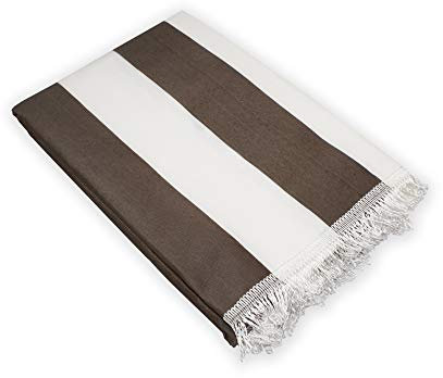 Tenda da Sole in Tessuto Resistente cm 140x250 100% Poliestere con Anelli Dis.1 Marrone e Bianca