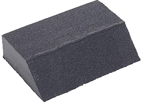 Fit For The Job Medium/Coarse Grade Angled Flexible Reusable Sanding Block for Sanding Wood, Furniture, Metal, Plaster For Home Improvement, Decorating and More