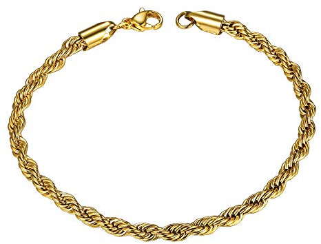 ChainsHouse Edelstahl Damen Herren Armband 3mm/6mm breit Weizenkette/Kordelkette Armskette für Valentinstag Weihnachten