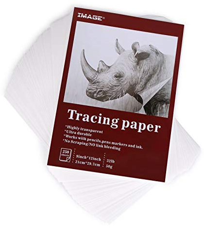 IMAGE 250 Blatt Transparentpapier bedruckbar A4 weißes Skizzenpapier zum Zeichnen Basteln Abpausen