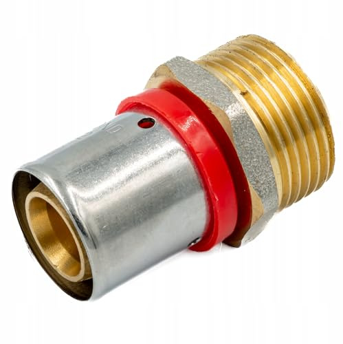 KNM Trade Übergang Pressfitting Außengewinde Messing 25 x 1 | Verchromt, PEX-Pressfittings, Wasserinstallation, FZZ Typ, G-Gewinde