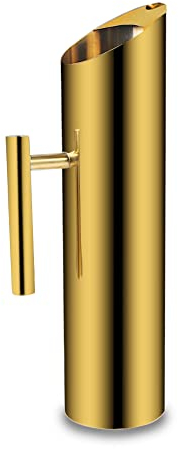 Stainless Steel Water Pitcher 70oz Coffee Milk Carafe Frothing Cup Pitcher Jug with Handle Gold Copper Beverage Plated Modern Drink Carafe for Home Restaurant bar by MUGLIO
