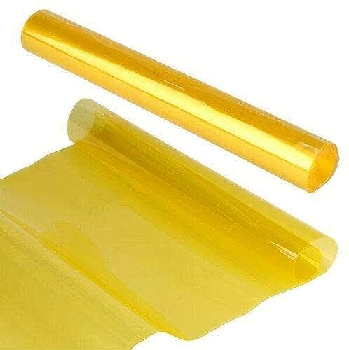 TOTMOX Car Light Film, Film vinyle teinté pour phare, feu arrière, feu antibrouillard arrière, jaune, 30 cm x 200 cm