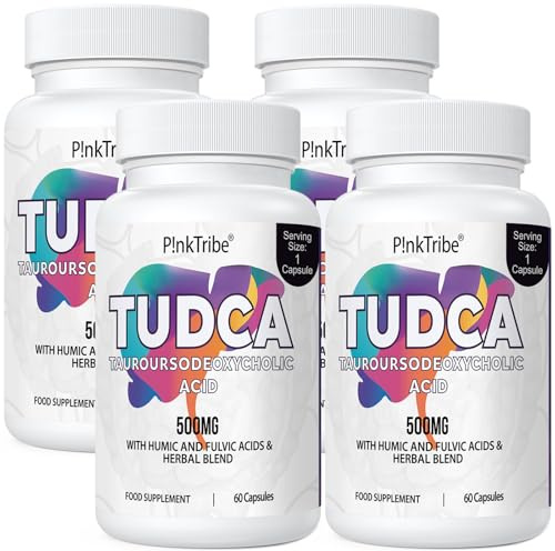 TUDCA 500mg, Tauroursodeoxycholsäure mit Humin und Fulvosäuren, Rübenwurzel und mehr, Tudca Gallensalzergänzung, 240 Kapseln